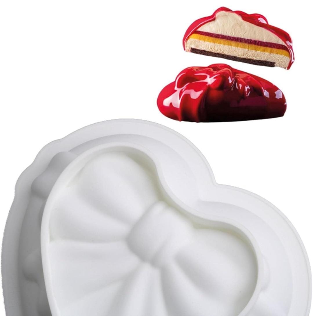 Bakewareind Heart Bow Shaped Entremet Cake Silicone Mould - Bakeware India