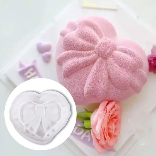 Bakewareind Heart Bow Shaped Entremet Cake Silicone Mould - Bakeware India