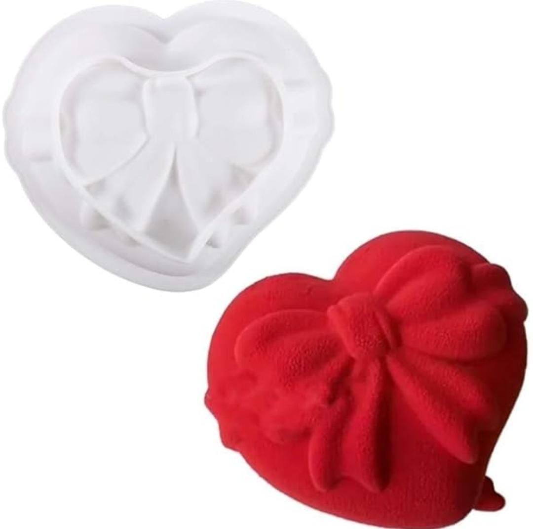 Bakewareind Heart Bow Shaped Entremet Cake Silicone Mould - Bakeware India