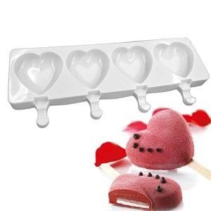 Bakewareind Heart Cakesicle Mould, 4 cavity - Bakeware India