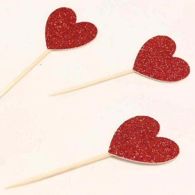 Bakewareind Heart Cupcake Cake Toppers,10pcs - Bakeware India