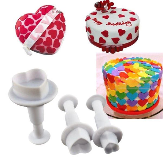 Bakewareind Heart plunger 3pcs set - Bakeware India