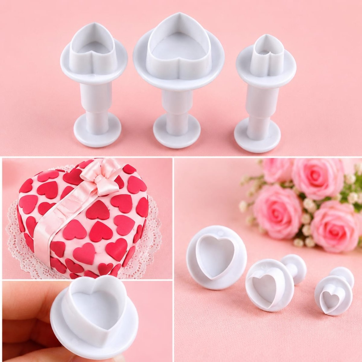 Bakewareind Heart plunger 3pcs set - Bakeware India