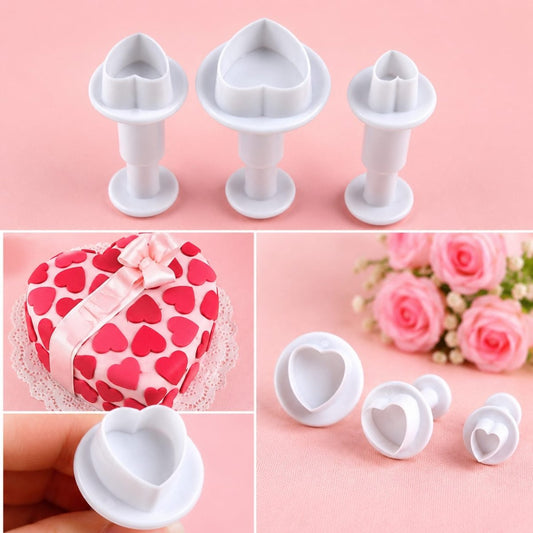 Bakewareind Heart plunger 3pcs set - Bakeware India