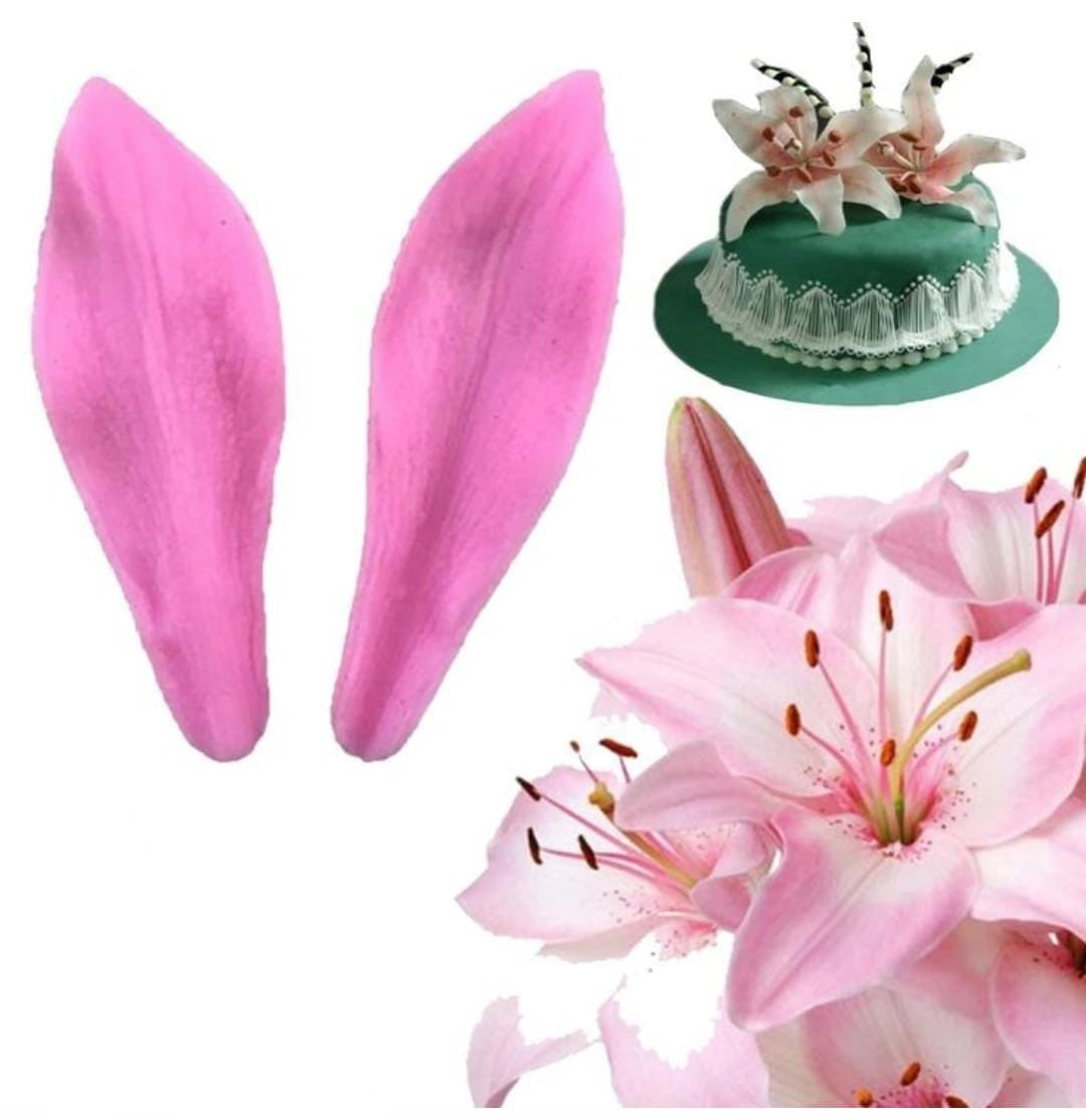 Bakewareind Hibiscus Leaf Veiner Silicone Mould And Steel Cutter, 5pc - Bakeware India