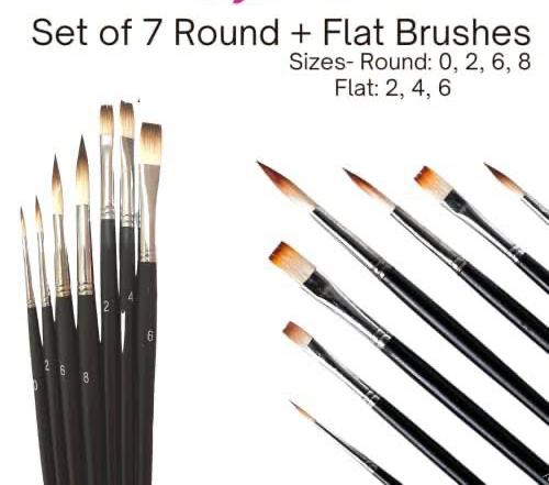 Bakewareind High Quality Flat & Round Brushes Set For Cake Decorating - Bakeware India