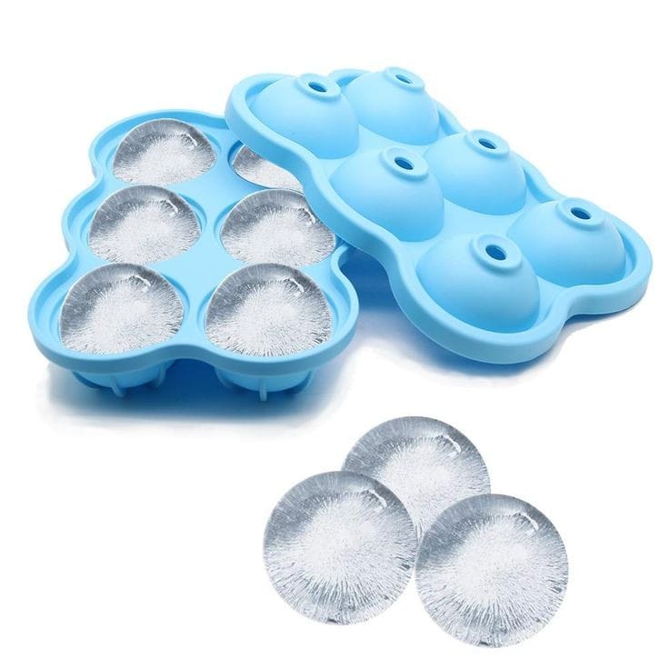 Bakewareind Ice Cube Maker Ball Silicone Mould, 6 Cavity - Bakeware India