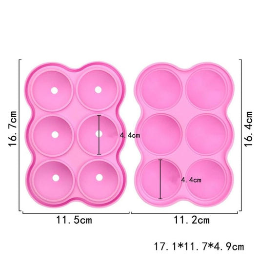 Bakewareind Ice Cube Maker Ball Silicone Mould, 6 Cavity - Bakeware India