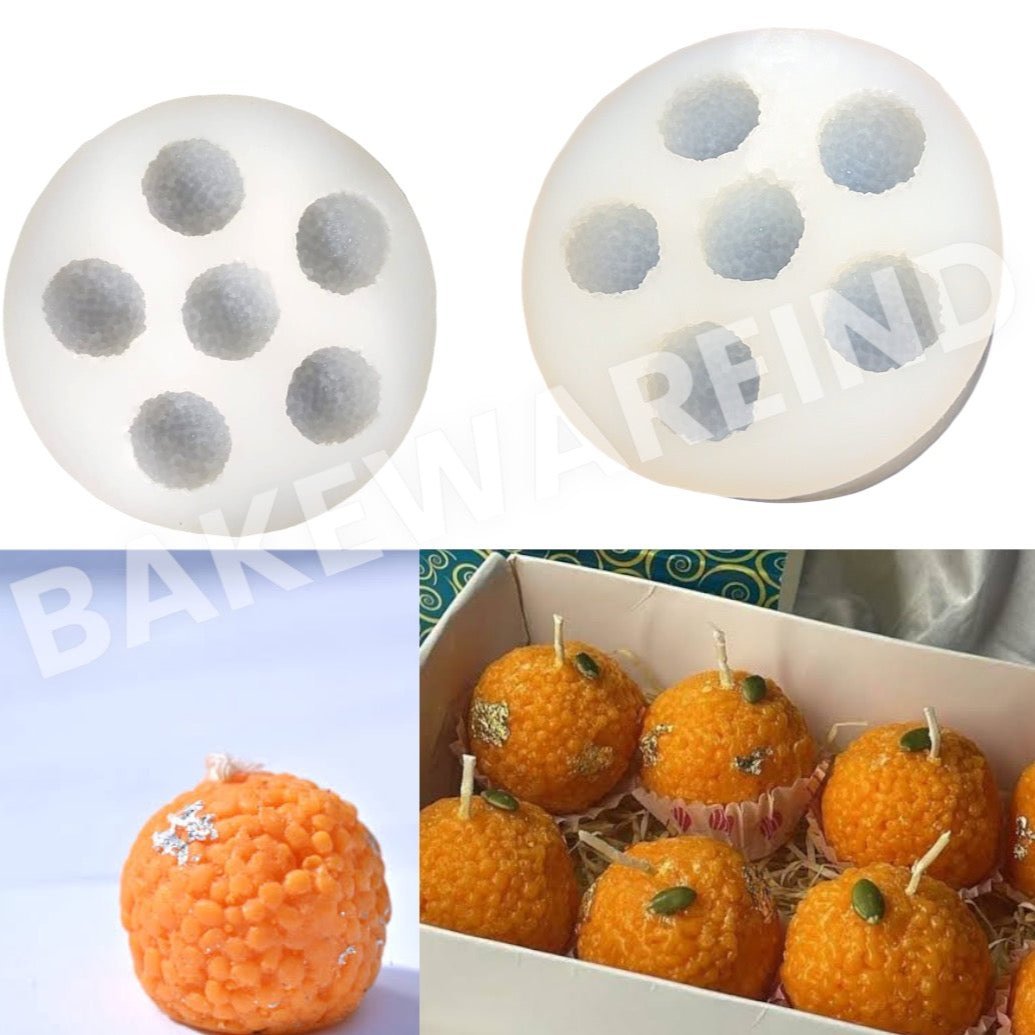 Bakewareind Ladoo Motichoor Silicone Mould for Candle Chocolate ,6 Cavity - Bakeware India