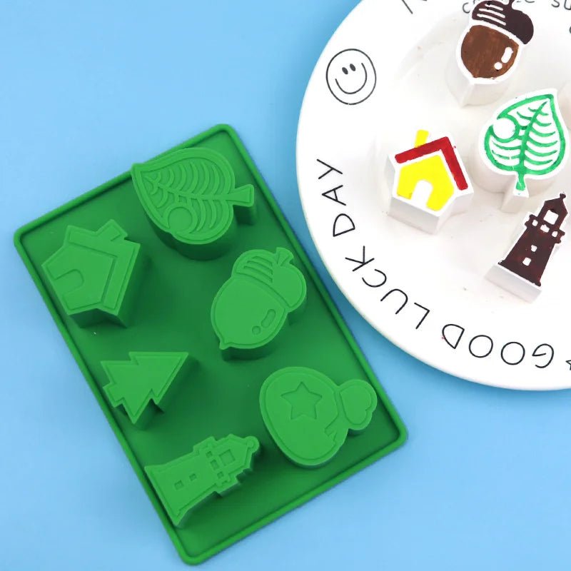 Bakewareind Leaf House Lighthouse Chocolate Clay Soap Cake Silicone Mould ,6cavity - Bakeware India