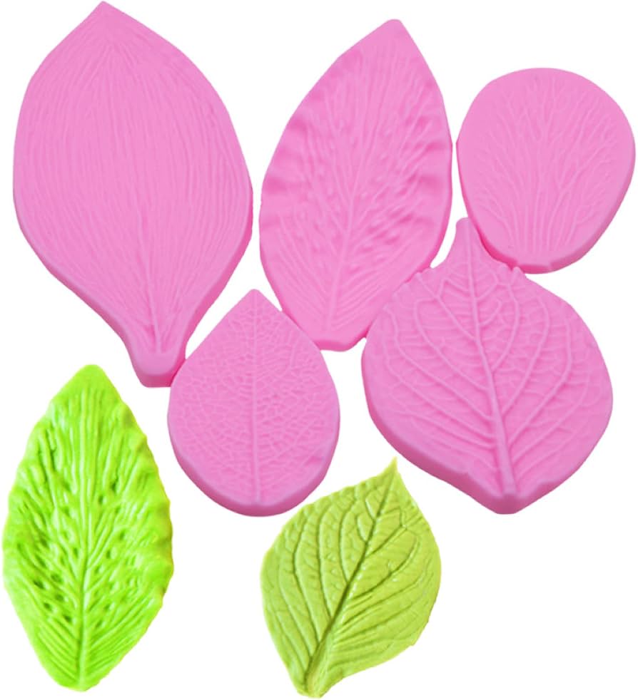 Bakewareind Leaf Veiner Silicone Mould Assorted , 5 Designs - Bakeware India