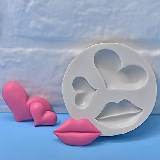 Bakewareind Lips Heart Fondant Silicone Mould - Bakeware India