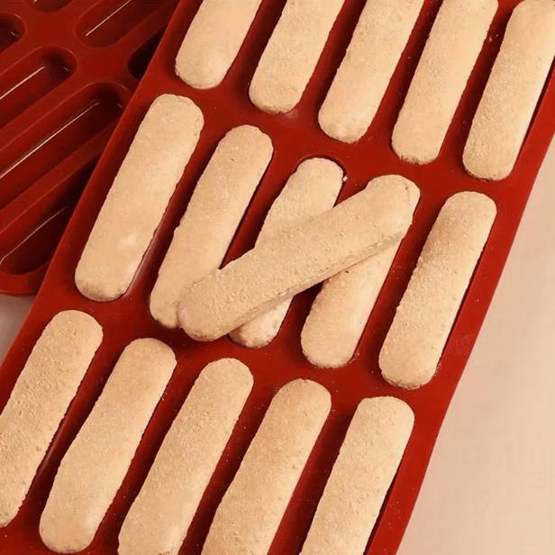 Bakewareind Long Strip Eclair Biscuit Chocolate Silicone Mould, 15 Cavity - Bakeware India