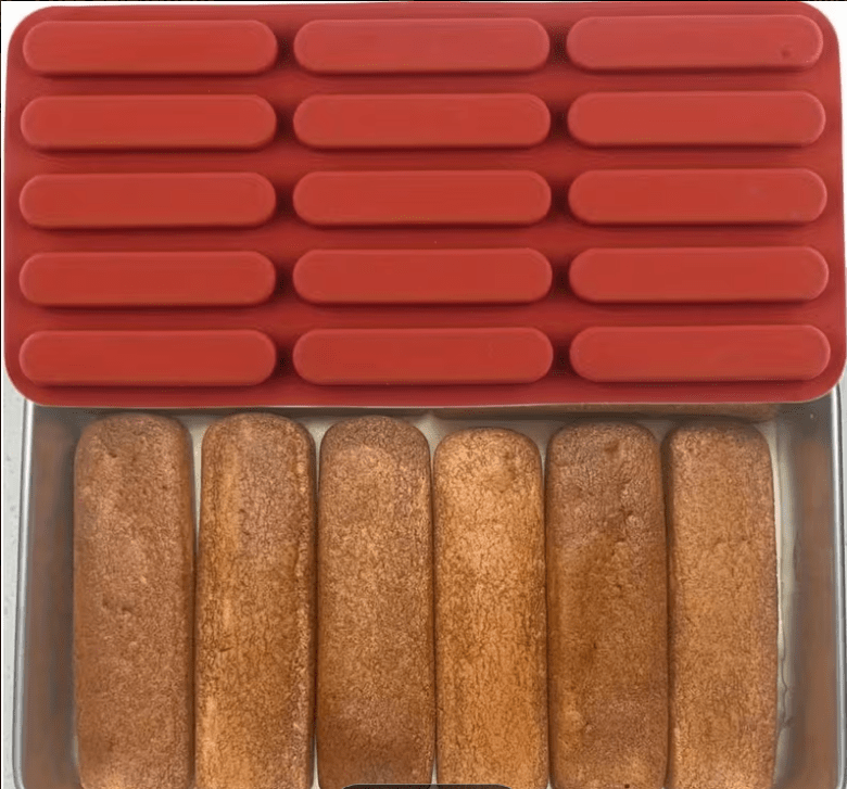 Bakewareind Long Strip Eclair Biscuit Chocolate Silicone Mould, 15 Cavity - Bakeware India