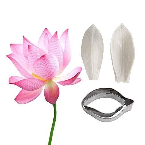 Bakewareind Lotus Leaf Veiner Silicone Mould And Steel Cutter, 4pc - Bakeware India