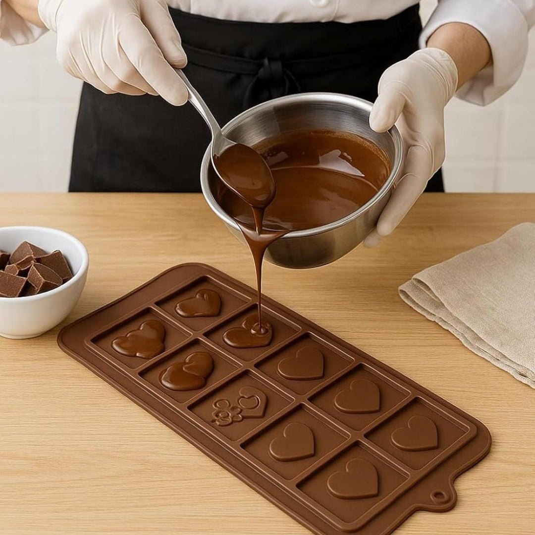 Bakewareind Love Heart Bar Chocolate Bar Silicone Mould - Bakeware India