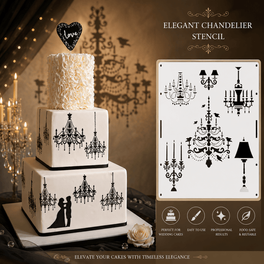 Bakewareind Luxury Chandelier Wedding Cake Stencil - Bakeware India