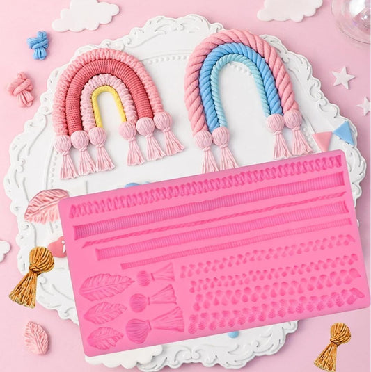 Bakewareind Macrame Crochet Lace Knit Fondant Silicone Mould - Bakeware India