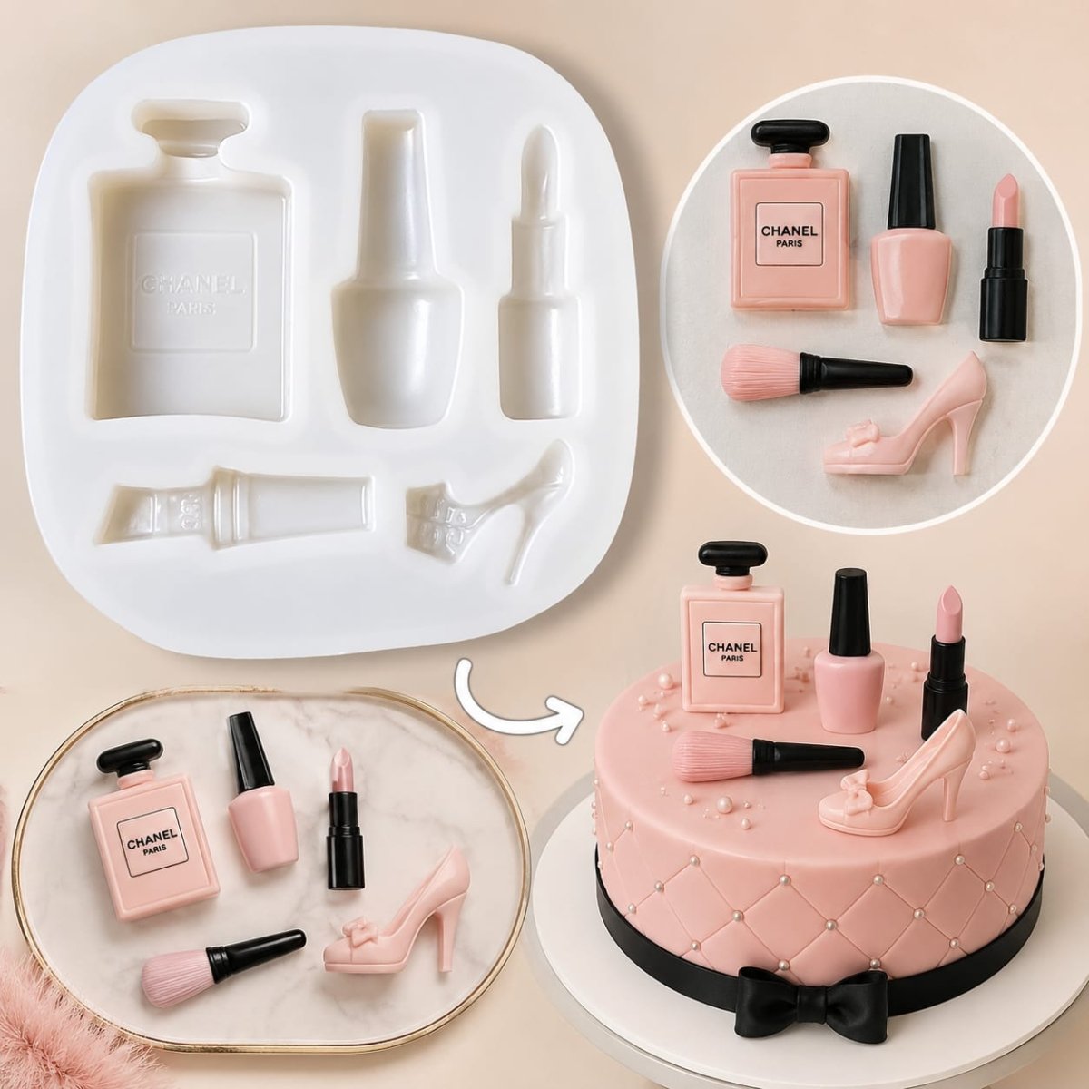 Bakewareind Makeup Perfume Heels Lipstick Silicone Mould - Bakeware India