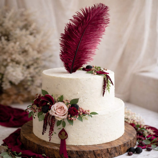 Bakewareind Maroon Feather Topper,1pc - Bakeware India