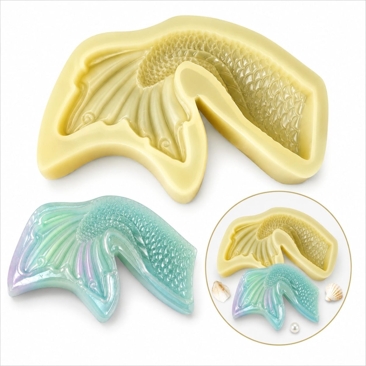 Bakewareind Mermaid Curvy Fish Tail Silicone Mould - Bakeware India