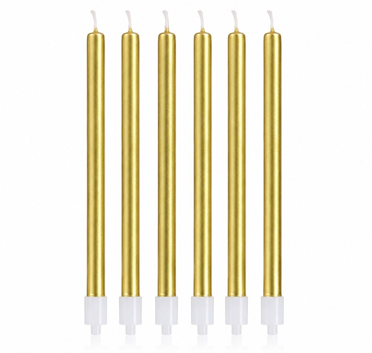 Bakewareind Metallic Golden plated Cake Candles 6pc - Bakeware India