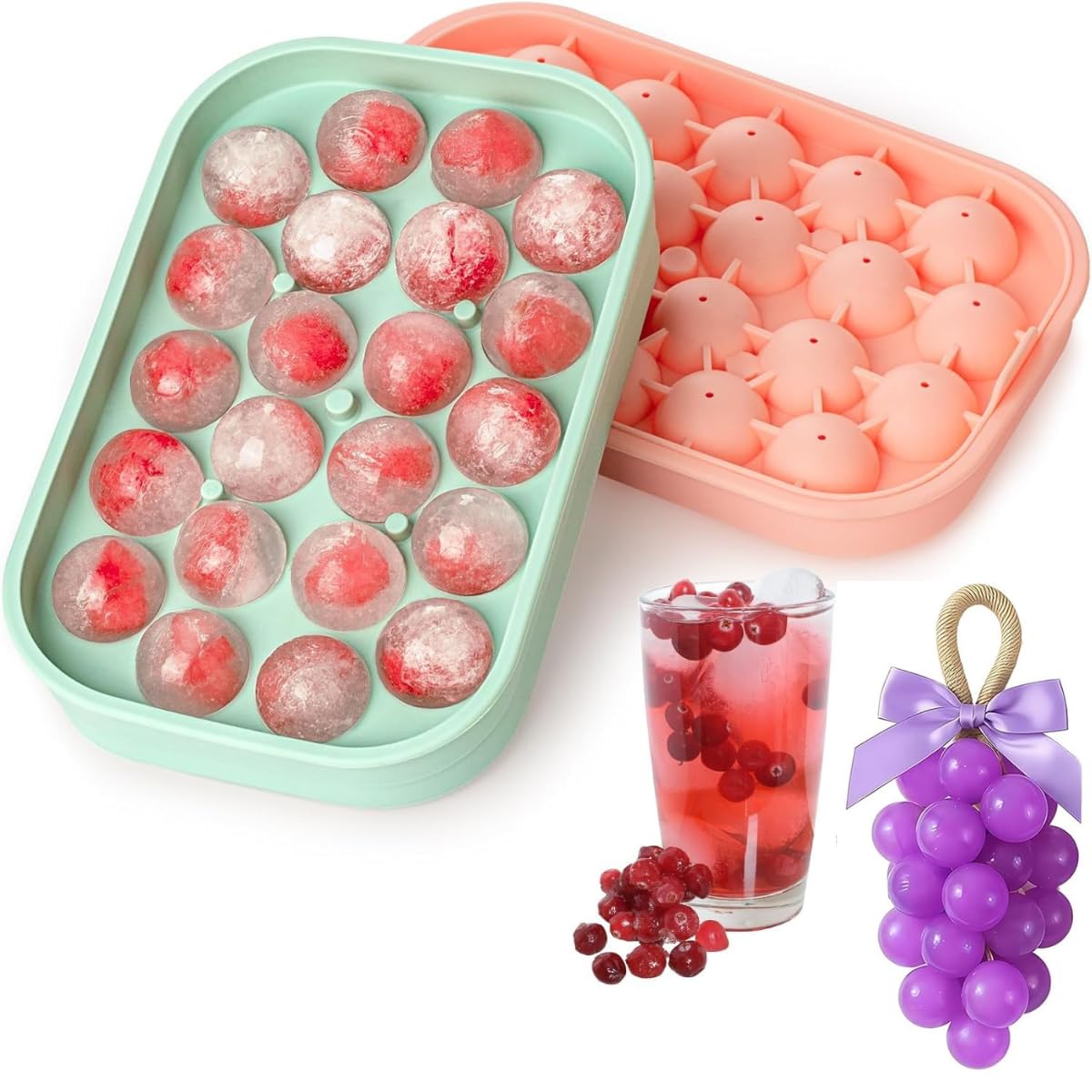 Bakewareind Mini Sphere Grapes Ice Cube Plastic Mould, 33 Cavity - Bakeware India
