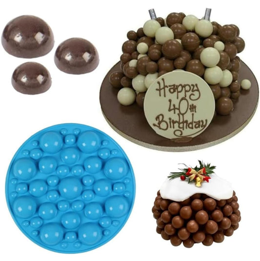 Bakewareind Mix Sphere Round Chocolate Cake Silicone Mould - Bakeware India