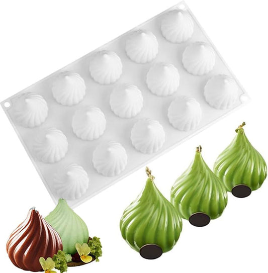Bakewareind Modak Mousse Entremet Cake Silicone Mould , 15 cavity - Bakeware India