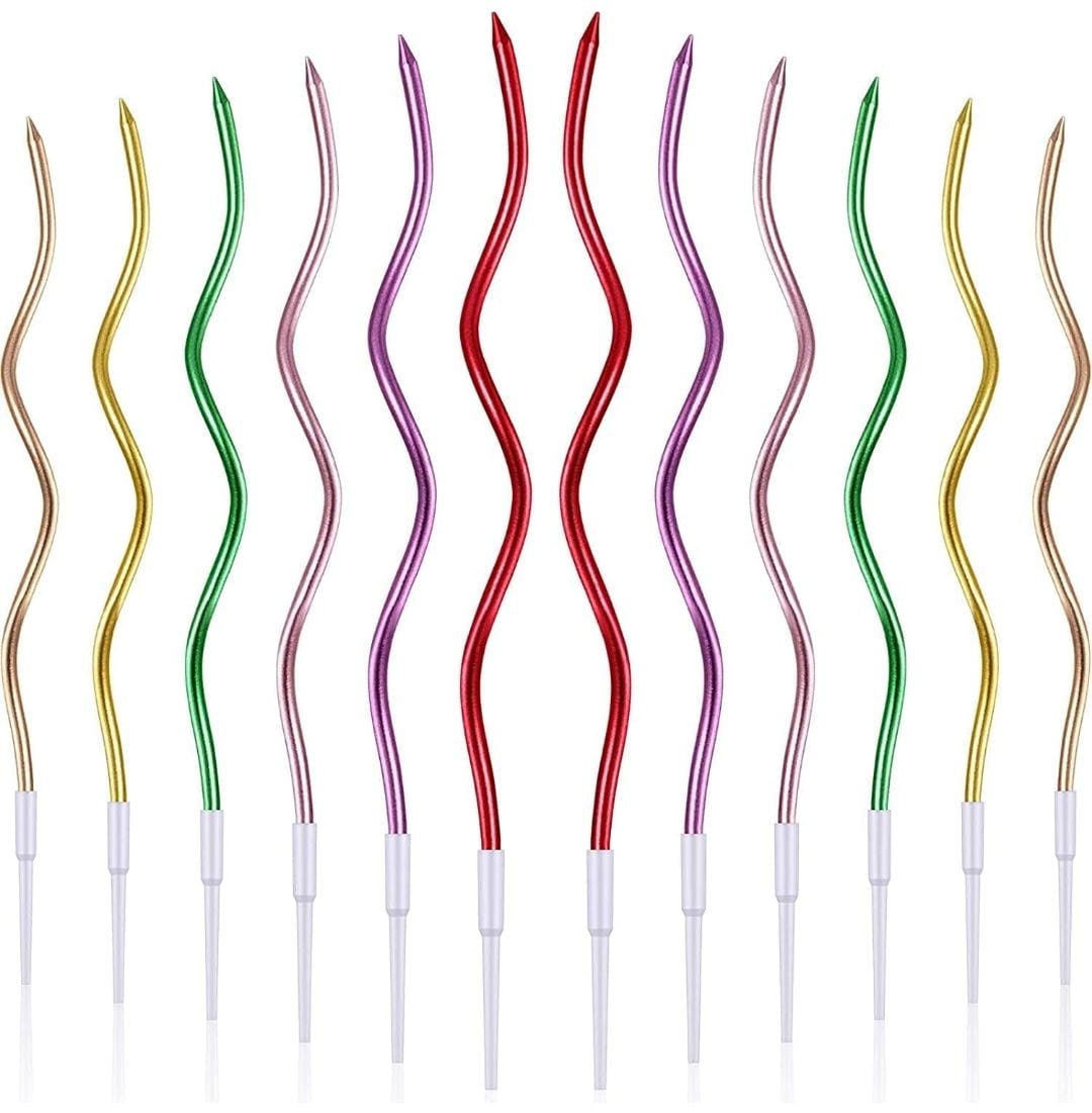 Bakewareind Multicolor Spiral Cake candles 6pc - Bakeware India