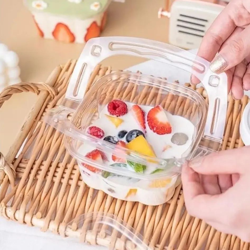 Bakewareind Multipurpose pvc cake box with lid handle, 10pcs - Bakeware India