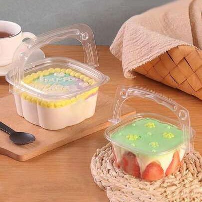 Bakewareind Multipurpose pvc cake box with lid handle, 10pcs - Bakeware India