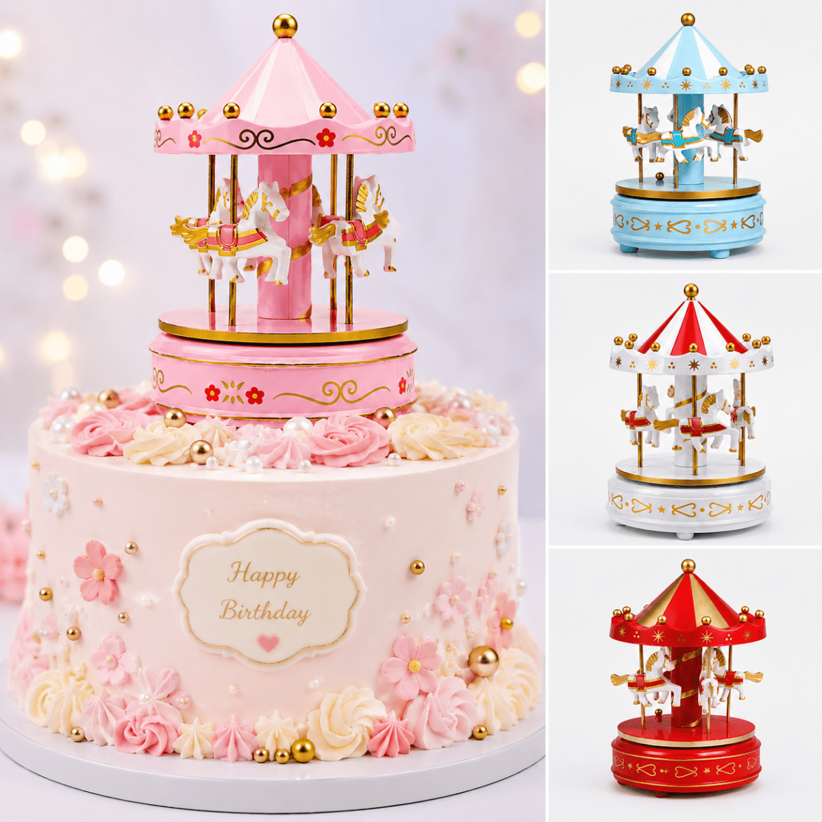 Bakewareind Musical Carousel Cake Topper Cake Decoration - Bakeware India
