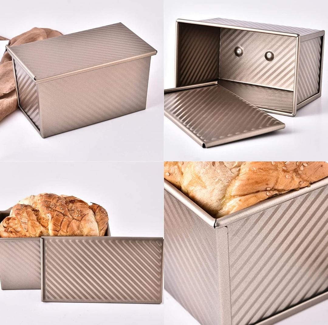 Bakewareind Nonstick Deep Bread Loaf Cake Pan With Cover lid - Bakeware India