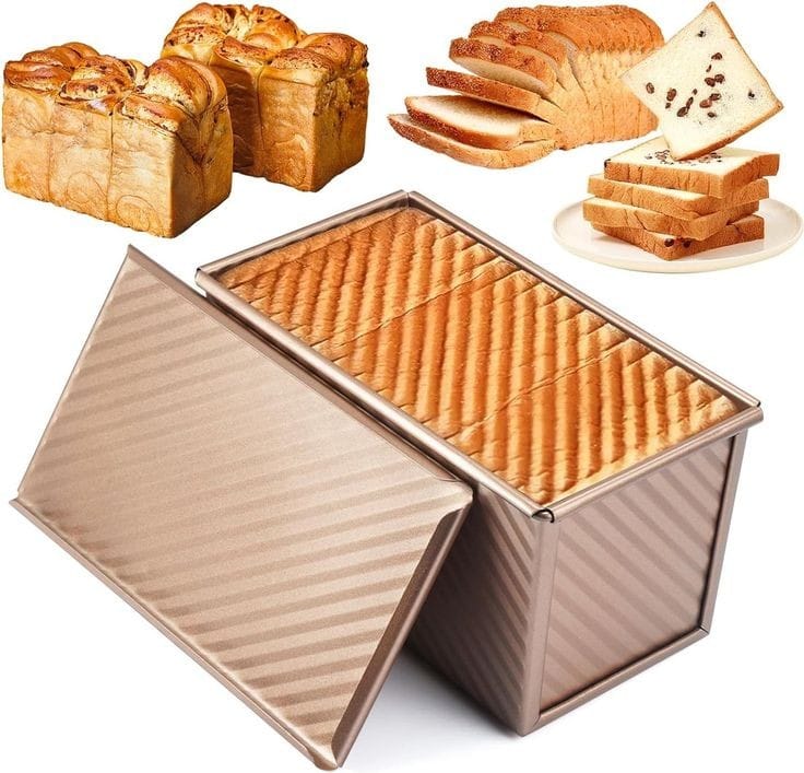 Bakewareind Nonstick Deep Bread Loaf Cake Pan With Cover lid - Bakeware India