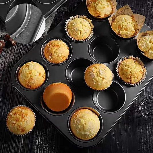 Bakewareind Nonstick Mini Muffin Tray Pan for mini cupcakes, 12 Cavity - Bakeware India