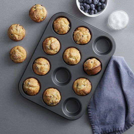 Bakewareind Nonstick Mini Muffin Tray Pan for mini cupcakes, 12 Cavity - Bakeware India