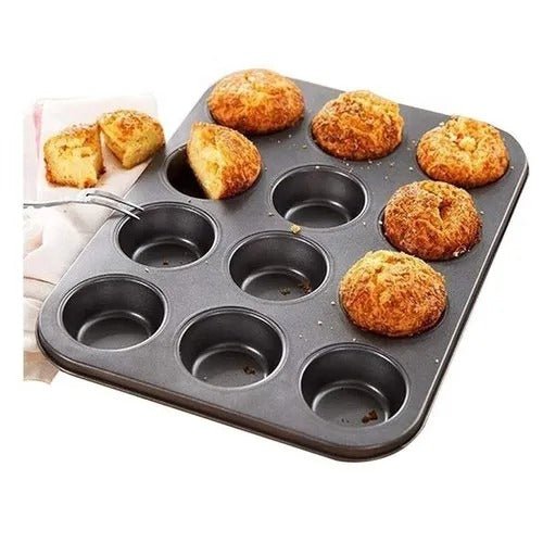 Bakewareind Nonstick Mini Muffin Tray Pan for mini cupcakes, 12 Cavity - Bakeware India