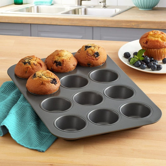 Bakewareind Nonstick Muffin Tray Pan for cupcakes, 12 Cavity - Bakeware India