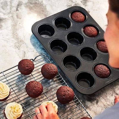 Bakewareind Nonstick Muffin Tray Pan for cupcakes, 12 Cavity - Bakeware India