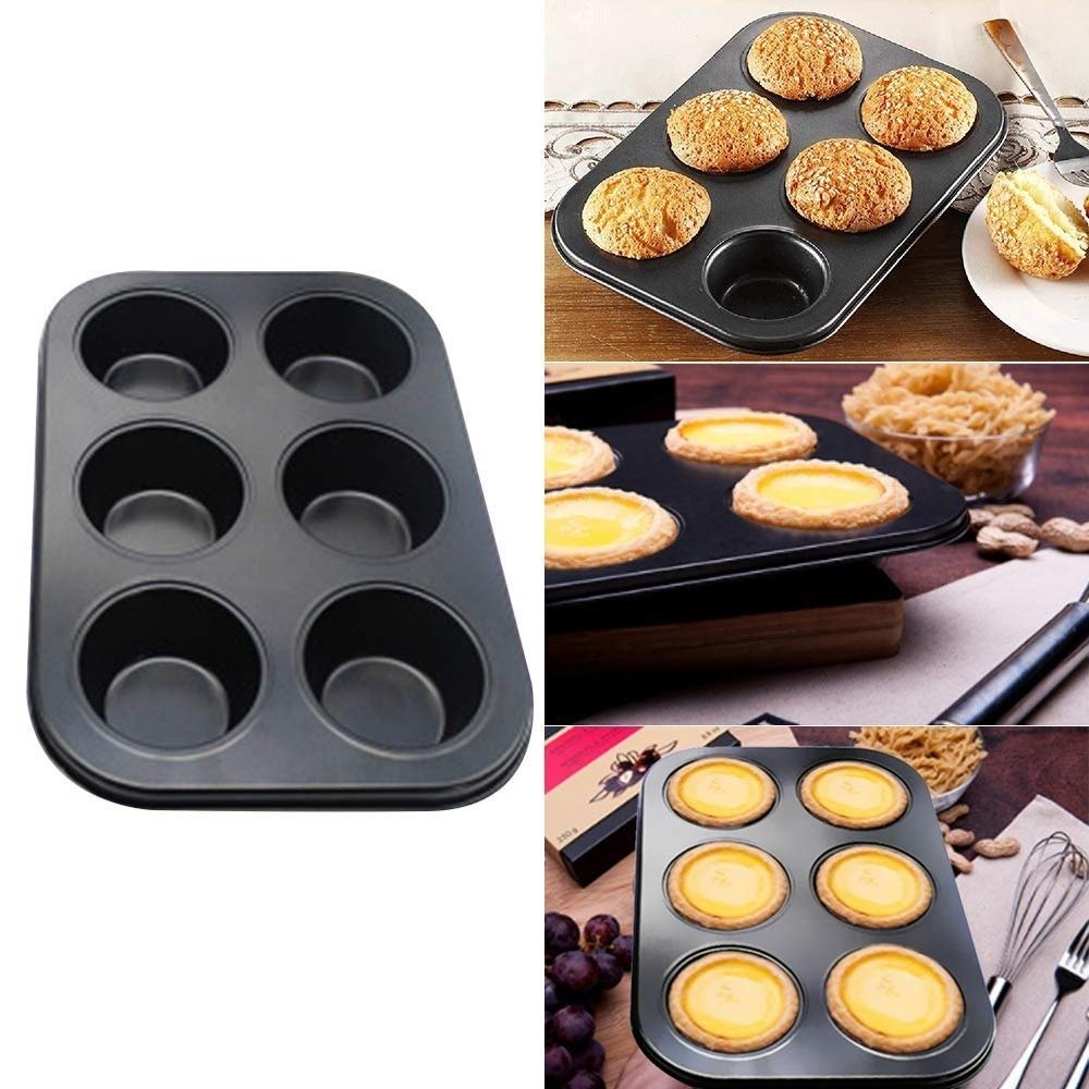 Bakewareind Nonstick Muffin Tray Pan for Cupcakes, 6 Cavity - Bakeware India