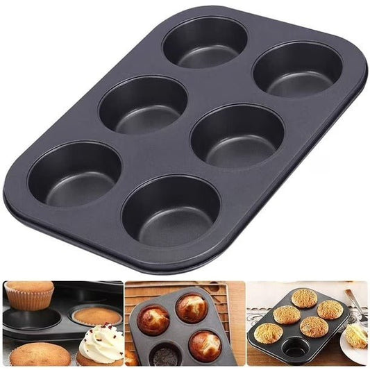 Bakewareind Nonstick Muffin Tray Pan for Cupcakes, 6 Cavity - Bakeware India