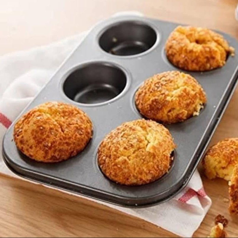 Bakewareind Nonstick Muffin Tray Pan for Cupcakes, 6 Cavity - Bakeware India