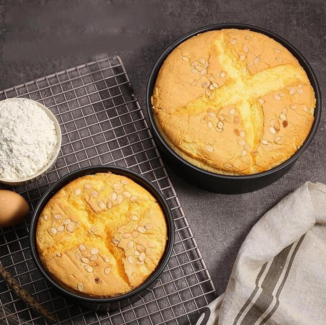 Bakewareind Nonstick Round Cake Pan Mould Removable Bottom - Bakeware India