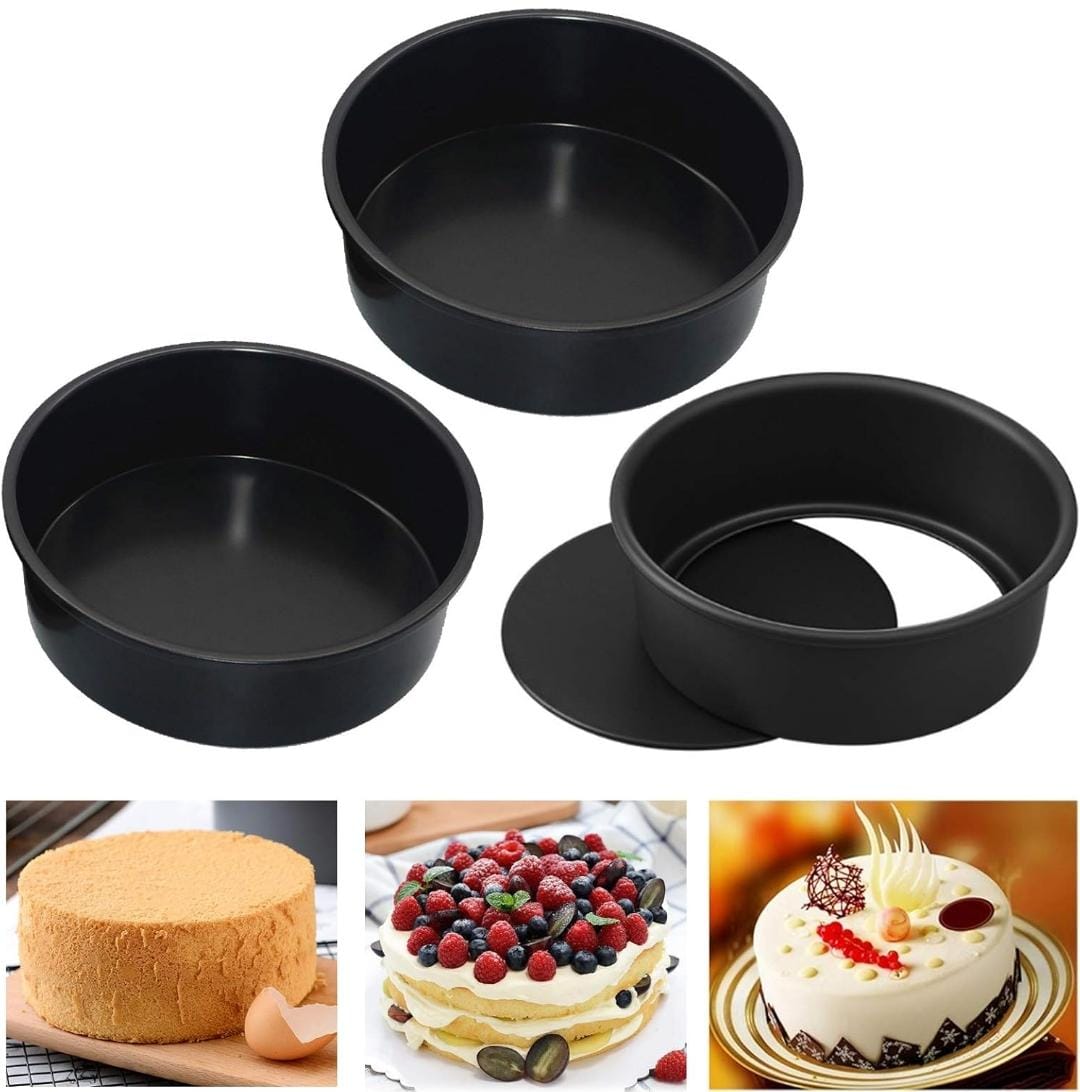 Bakewareind Nonstick Round Cake Pan Mould Removable Bottom - Bakeware India
