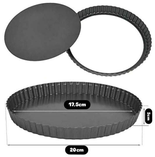 Bakewareind Nonstick Round Fluted Tart With Losse Bottom Pan - Bakeware India