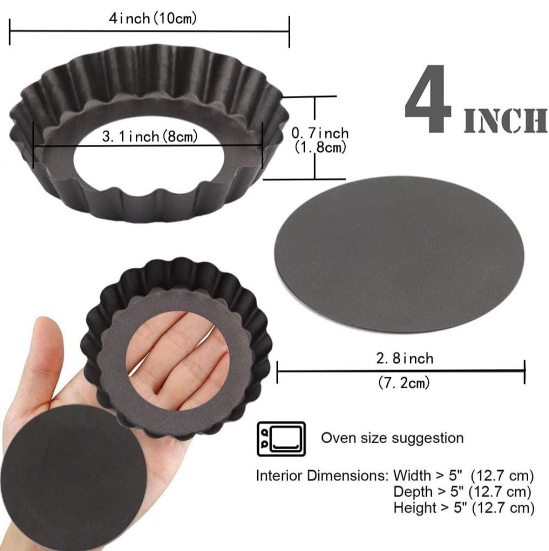 Bakewareind Nonstick Tart Pan With Removable Bottom, {Select Size } - Bakeware India