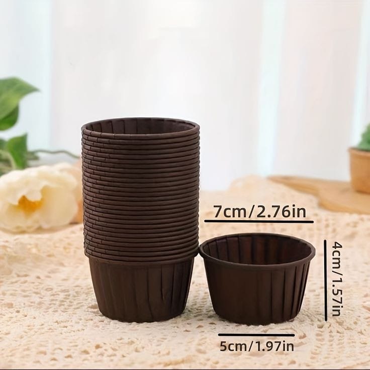 Bakewareind Novacart Dark Solid Bake And Serve Paper Muffin Cupcake liner,50pc - Bakeware India