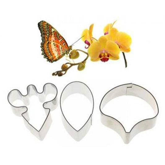 Bakewareind Orchid Leaf Veiner Steel Cutter, 3pc - Bakeware India
