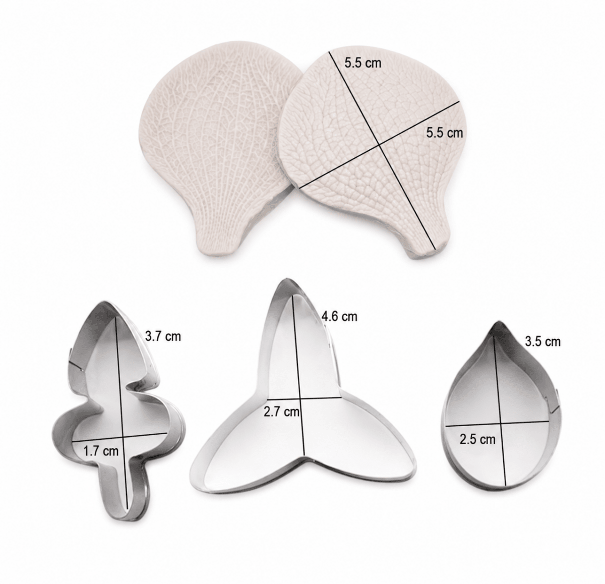 Bakewareind Orchid Petal Flower Veiner Silicone Mould & Stainless Cutter, {Select Design} - Bakeware India